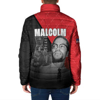 African America Heroes Padded Jacket Malcolm X Speaks - Wonder Print Shop