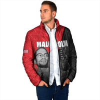 African America Heroes Padded Jacket Malcolm X Speaks - Wonder Print Shop