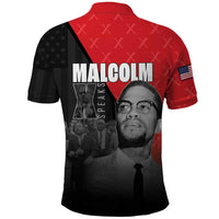 African America Heroes Polo Shirt Malcolm X Speaks - Wonder Print Shop