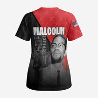 African America Heroes Scrub Top Malcolm X Speaks - Wonder Print Shop