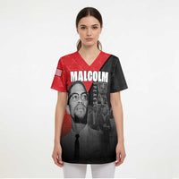African America Heroes Scrub Top Malcolm X Speaks - Wonder Print Shop