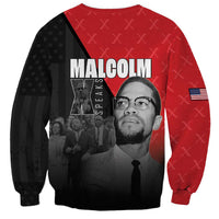 African America Heroes Sweatshirt Malcolm X Speaks - Wonder Print Shop