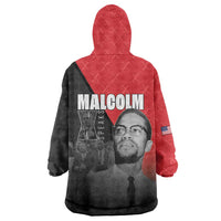 African America Heroes Wearable Blanket Hoodie Malcolm X Speaks - Wonder Print Shop