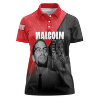 African America Heroes Women Polo Shirt Malcolm X Speaks - Wonder Print Shop
