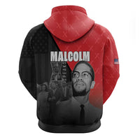 African America Heroes Zip Hoodie Malcolm X Speaks - Wonder Print Shop