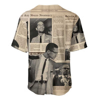 Malcolm X Baseball Jersey Vintage Newspaper Print Style - Wonder Print Shop