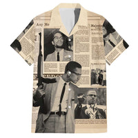 Malcolm X Hawaiian Shirt Vintage Newspaper Print Style - Wonder Print Shop