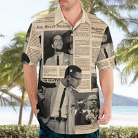 Malcolm X Hawaiian Shirt Vintage Newspaper Print Style - Wonder Print Shop