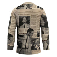 Malcolm X Hockey Jersey Vintage Newspaper Print Style - Wonder Print Shop