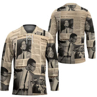 Malcolm X Hockey Jersey Vintage Newspaper Print Style - Wonder Print Shop