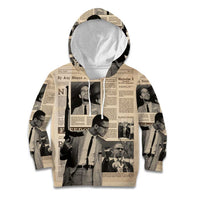 Malcolm X Kid Hoodie Vintage Newspaper Print Style - Wonder Print Shop
