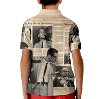 Malcolm X Kid Polo Shirt Vintage Newspaper Print Style - Wonder Print Shop