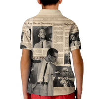Malcolm X Kid Polo Shirt Vintage Newspaper Print Style - Wonder Print Shop