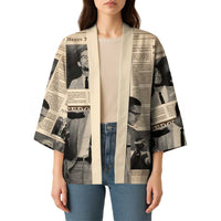 Malcolm X Kimono Vintage Newspaper Print Style - Wonder Print Shop