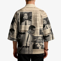 Malcolm X Kimono Vintage Newspaper Print Style - Wonder Print Shop