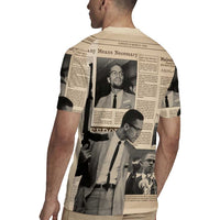 Malcolm X Rugby Jersey Vintage Newspaper Print Style - Wonder Print Shop