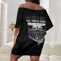 6888th Central Postal Directory Battalion Off Shoulder Short Dress Six Triple Eight