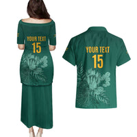 Custom South Africa Cricket Couples Matching Puletasi and Hawaiian Shirt Road To Champions