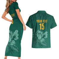 Custom South Africa Cricket Couples Matching Short Sleeve Bodycon Dress and Hawaiian Shirt Road To Champions