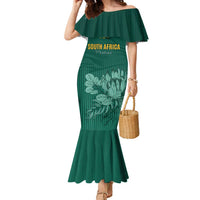 Custom South Africa Cricket Family Matching Mermaid Dress and Hawaiian Shirt Road To Champions