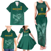 Custom South Africa Cricket Family Matching Tank Maxi Dress and Hawaiian Shirt Road To Champions