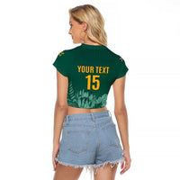 Custom South Africa Cricket Raglan Cropped T Shirt Road To Champions