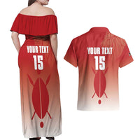 Custom Kenya Football Couples Matching Off Shoulder Maxi Dress and Hawaiian Shirt Harambee Harambee Stars