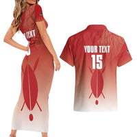 Custom Kenya Football Couples Matching Short Sleeve Bodycon Dress and Hawaiian Shirt Harambee Harambee Stars