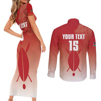 Custom Kenya Football Couples Matching Short Sleeve Bodycon Dress and Long Sleeve Button Shirt Harambee Harambee Stars