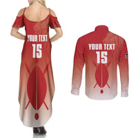Custom Kenya Football Couples Matching Summer Maxi Dress and Long Sleeve Button Shirt Harambee Harambee Stars