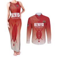 Custom Kenya Football Couples Matching Tank Maxi Dress and Long Sleeve Button Shirt Harambee Harambee Stars