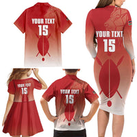 Custom Kenya Football Family Matching Long Sleeve Bodycon Dress and Hawaiian Shirt Harambee Harambee Stars