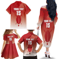 Custom Kenya Football Family Matching Off The Shoulder Long Sleeve Dress and Hawaiian Shirt Harambee Harambee Stars