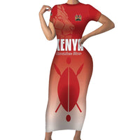 Custom Kenya Football Family Matching Short Sleeve Bodycon Dress and Hawaiian Shirt Harambee Harambee Stars