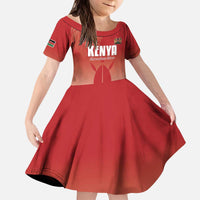 Custom Kenya Football Kid Short Sleeve Dress Harambee Harambee Stars