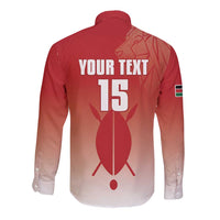 Custom Kenya Football Long Sleeve Button Shirt Harambee Harambee Stars