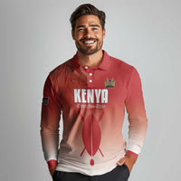 Custom Kenya Football Long Sleeve Polo Shirt Harambee Harambee Stars