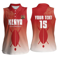 Custom Kenya Football Women Sleeveless Polo Shirt Harambee Harambee Stars