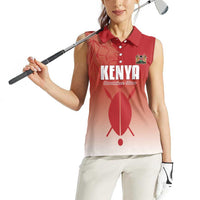 Custom Kenya Football Women Sleeveless Polo Shirt Harambee Harambee Stars
