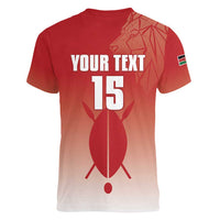 Custom Kenya Football Women V-Neck T-Shirt Harambee Harambee Stars