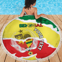Custom Senegal Beach Soccer 2025 Beach Blanket Allez Lions de la Teranga