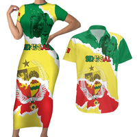 Custom Senegal Beach Soccer 2025 Couples Matching Short Sleeve Bodycon Dress and Hawaiian Shirt Allez Lions de la Teranga
