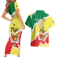Custom Senegal Beach Soccer 2025 Couples Matching Short Sleeve Bodycon Dress and Hawaiian Shirt Allez Lions de la Teranga