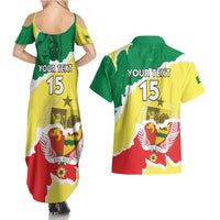 Custom Senegal Beach Soccer 2025 Couples Matching Summer Maxi Dress and Hawaiian Shirt Allez Lions de la Teranga