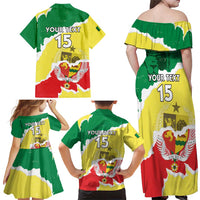 Custom Senegal Beach Soccer 2025 Family Matching Off Shoulder Maxi Dress and Hawaiian Shirt Allez Lions de la Teranga