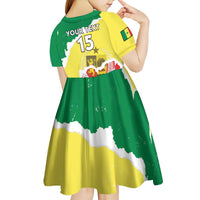 Custom Senegal Beach Soccer 2025 Kid Short Sleeve Dress Allez Lions de la Teranga