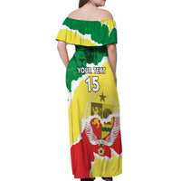 Custom Senegal Beach Soccer 2025 Off Shoulder Maxi Dress Allez Lions de la Teranga