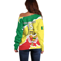 Custom Senegal Beach Soccer 2025 Off Shoulder Sweater Allez Lions de la Teranga