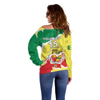 Custom Senegal Beach Soccer 2025 Off Shoulder Sweater Allez Lions de la Teranga