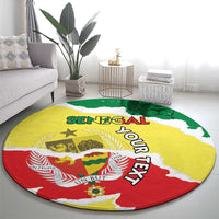 Custom Senegal Beach Soccer 2025 Round Carpet Allez Lions de la Teranga